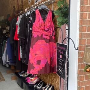 Adrianna Papell Organza Jacquard midi dress